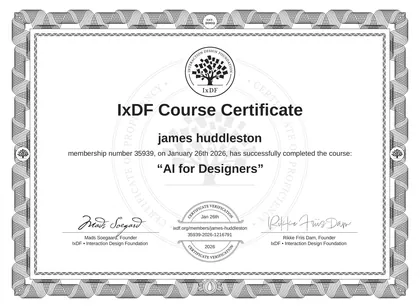 AI for Designers certificate from Interaction Design Foundation