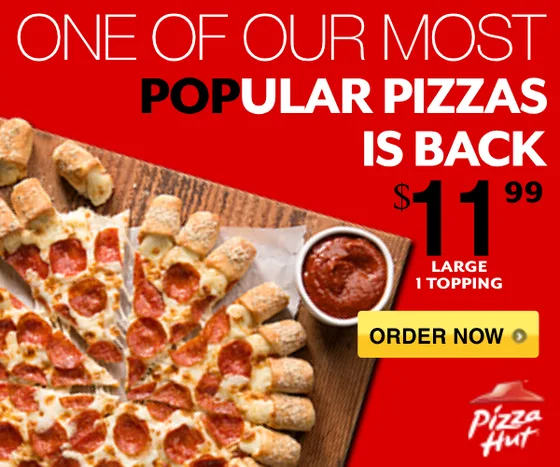 Pizza Hut Cheesy Bites animated 300 by 250 banner