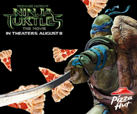 Pizza Hut and Teenage Mutant Ninja Turtles animated 300 by 250 banner