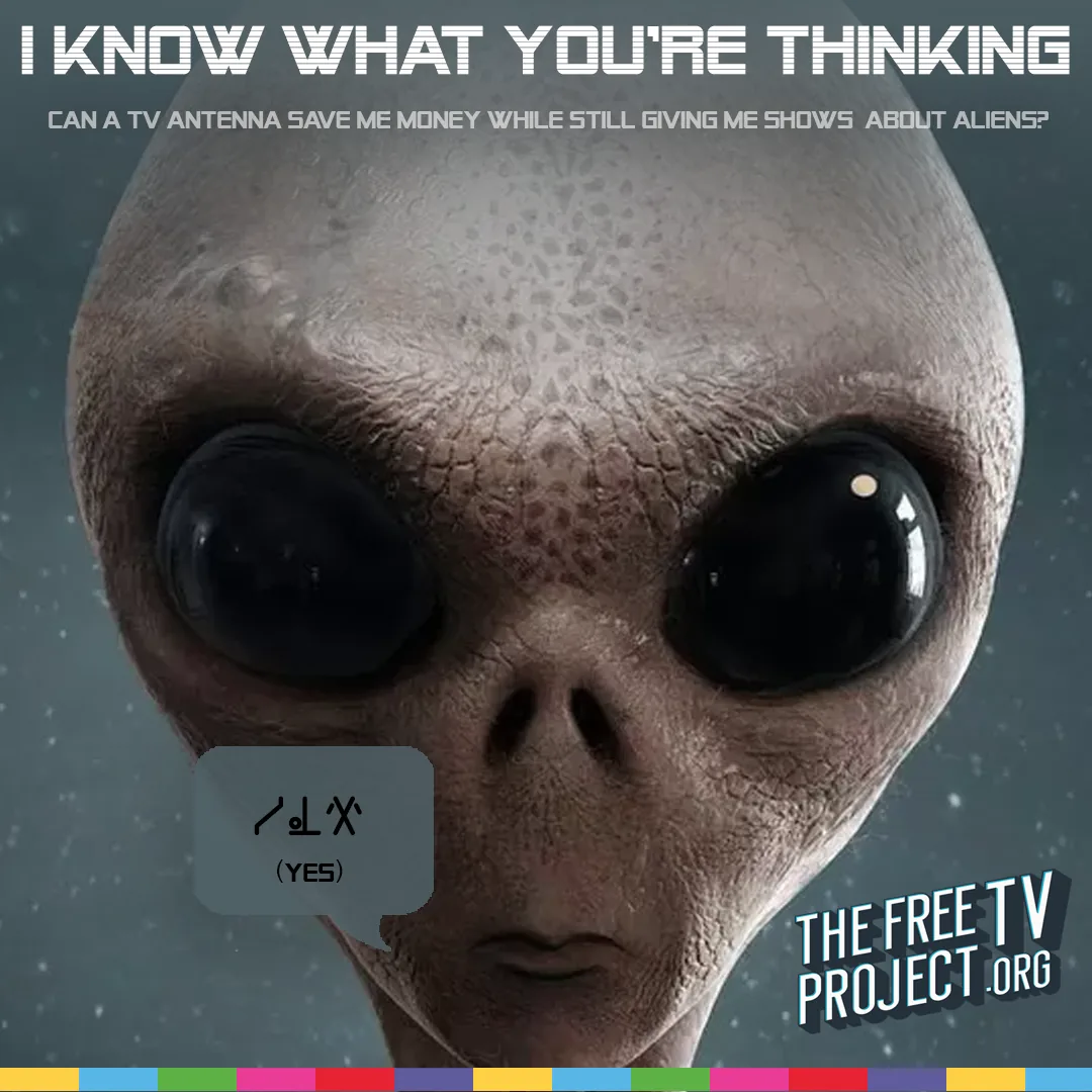 Static social banner with an alien for Scripps and The Free TV Project